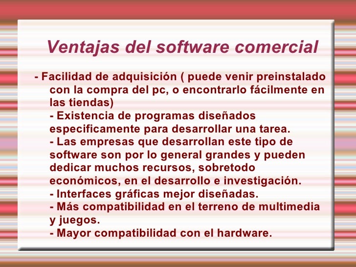 software libre y comercial
