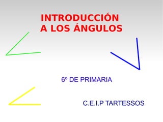 INTRODUCCIÓN  A LOS ÁNGULOS 6º DE PRIMARIA C.E.I.P TARTESSOS 