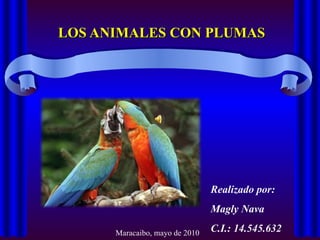   LOS ANIMALES CON PLUMAS Realizado por: Magly Nava C.I.: 14.545.632 Maracaibo, mayo de 2010 