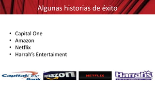 Algunas historias de éxito
• Capital One
• Amazon
• Netflix
• Harrah’s Entertaiment
 