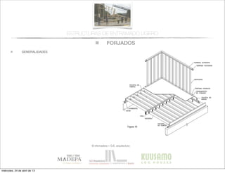 FORJADOS
© infomadera + G.E. arquitectura
ESTRUCTURAS DE ENTRAMADO LIGERO
GENERALIDADES
miércoles, 24 de abril de 13
 