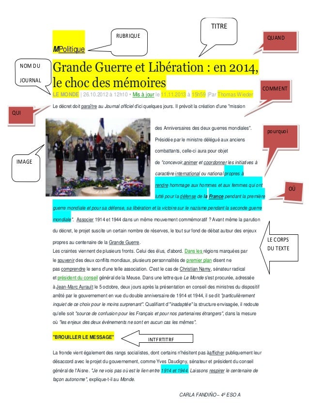 Structure articles presse