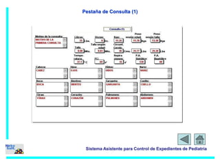 Pestaña de Consulta (1) 
Sistema Asistente para Control de Expedientes de Pediatría 
 