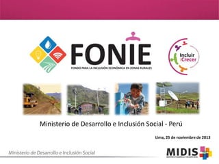 Ministerio de Desarrollo e Inclusión Social - Perú
Lima, 25 de noviembre de 2013

 