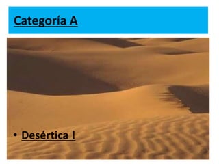 Categoría A 
• Desértica ! 
 