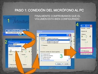 FINALMENTE COMPROBAMOS QUE EL VOLUMEN ESTÁ BIEN CONFIGURADO 1 2 3 4 