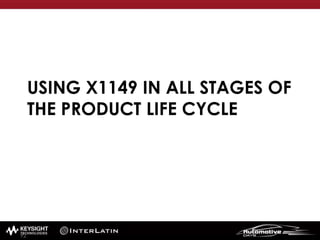 USING X1149 IN ALL STAGES OF
THE PRODUCT LIFE CYCLE
92
 
