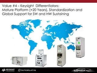 Value #4 – Keysight Differentiators:
Mature Platform (+20 Years), Standardization and
Global Support for SW and HW Sustaining
 