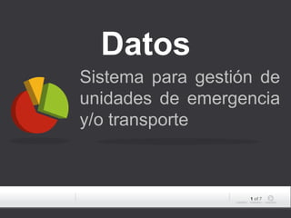 Datos
Sistema para gestión de
unidades de emergencia
y/o transporte

1 of 7

 