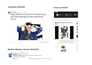 Miralamir (Bamarte + Zirene) | 22-04-2014
Vía trendy| 21-04-2014 Zirene| 21-04-2014
 