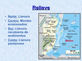 Relieve Norte:  Llanura Centro:  Montes erosionados Sur:  Llanura recubierta de sedimentos Costa:  Llanura pantanosa 