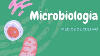 Microbiologia
MEDIOS DE CULTIVO
 
