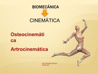 BIOMECÁNICA 
CINEMÁTICA 
Osteocinemáti 
ca 
Artrocinemática 
http://cristianearruda.wor 
dpress.com 
 