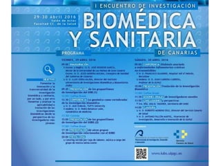 I Encuentro de Investigación Biomédica y Sanitaria de Canarias