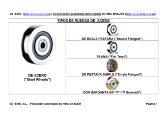ESTEIRE (http://www.esteire.com/) es proveedor autorizado para España de HMC BRAUER (http://www.brauer.co.uk/)
TIPOS DE RU...