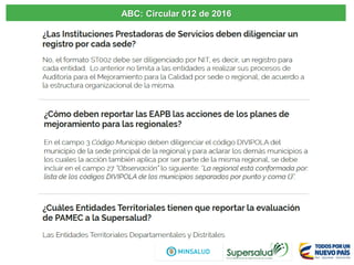 ABC: Circular 012 de 2016
 