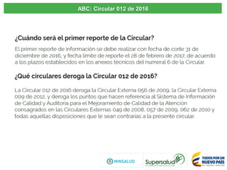 ABC: Circular 012 de 2016
 