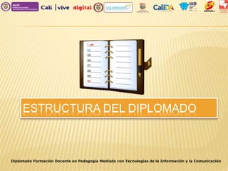 ESTRUCTURA DEL DIPLOMADO
Diplomado Formación Docente en Pedagogía Mediada con Tecnologías de la Información y la Comunicación
 