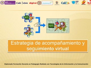 Estrategia de acompañamiento y
seguimiento virtual
Diplomado Formación Docente en Pedagogía Mediada con Tecnologías de la Información y la Comunicación
 