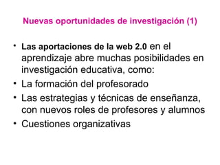 Retos aprendizaje e investigación e-learning 2.0