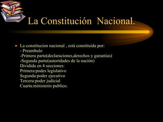 La Constitución  Nacional. ,[object Object]