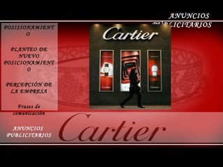 ANUNCIOS  PUBLICITARIOS POSISIONAMIENTO  PLANTEO DE NUEVO POSICIONAMIENTO PERCEPCIÓN DE LA EMPRESA Frases de comunicación ANUNCIOS  PUBLICITARIOS 