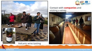 11th International
Conference 8-12 sept / Araucanía Region, Chile
Contact with companies and
visiting a winey
Volcanic wine tasting
 