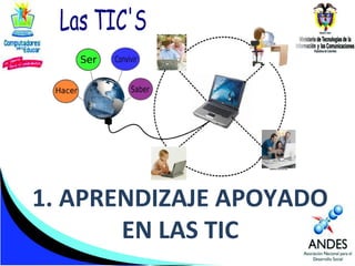 1. APRENDIZAJE APOYADO
EN LAS TIC

 