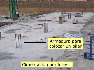 Cimentación por losas Armadura para colocar un pilar 