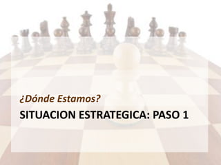 SITUACION ESTRATEGICA: PASO 1
¿Dónde Estamos?
 