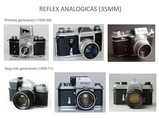 REFLEX ANALOGICAS (35MM)
Primera generación (1936-59)
Segunda generación (1959-71)
 