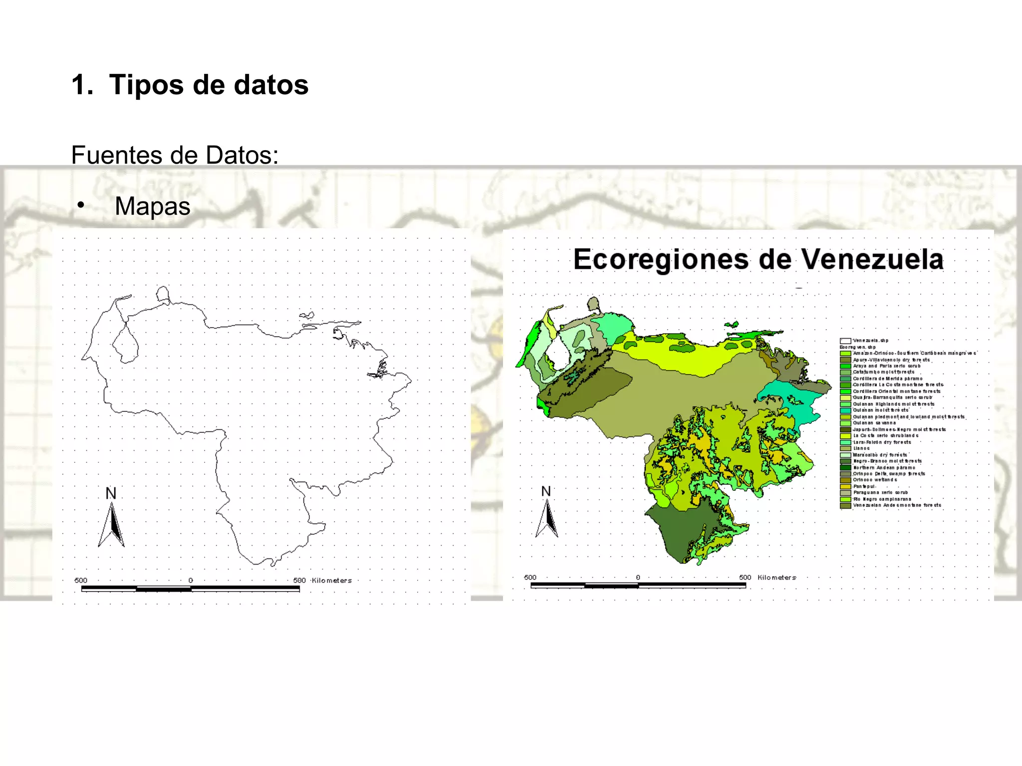 Fuentes de Datos: Mapas Tipos de datos 