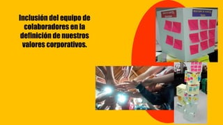 Inclusión del equipo de
colaboradores en la
definición de nuestros
valores corporativos.
 