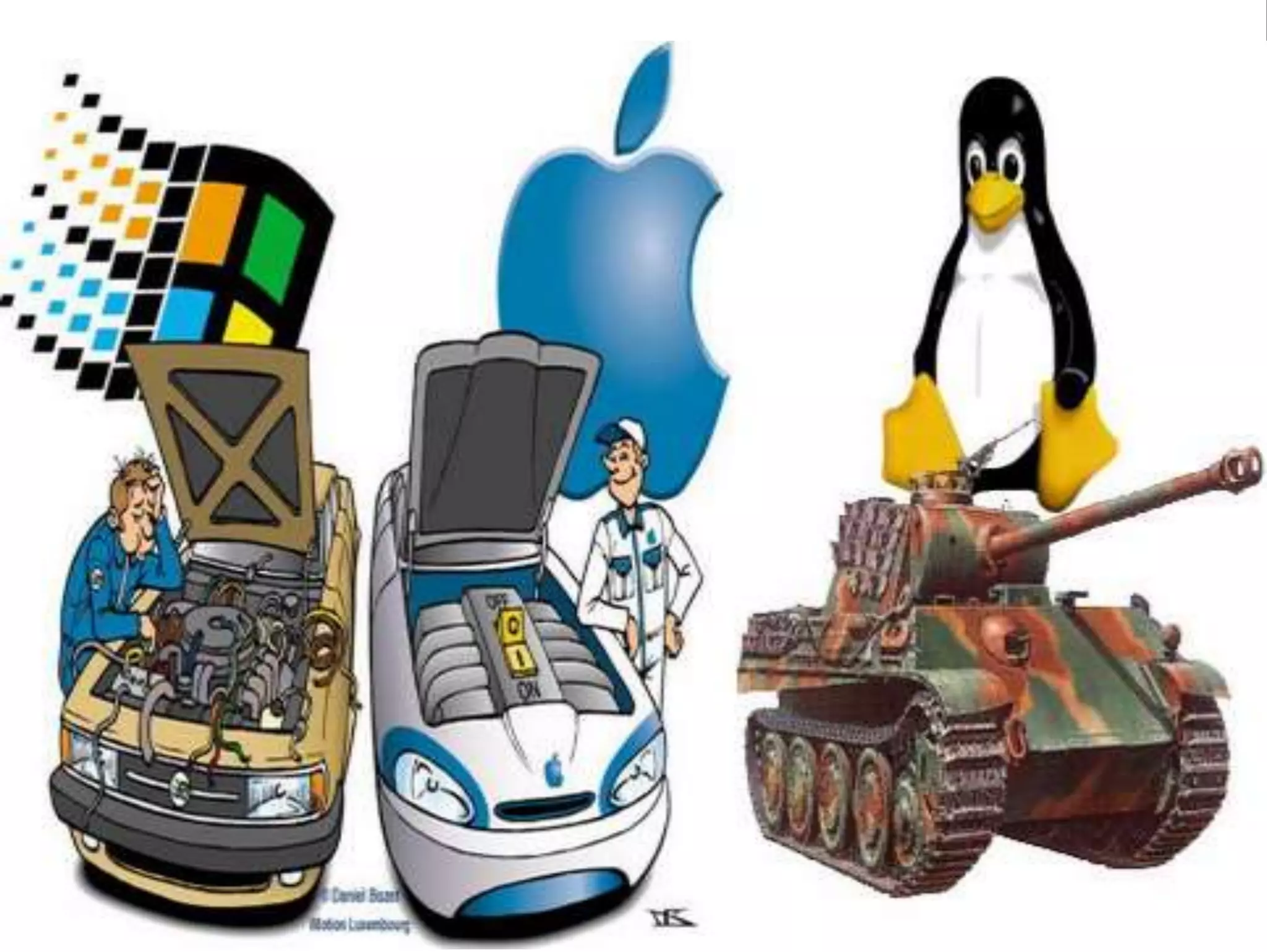 Comparaciones
¿Qu´e le ofrece Linux a un usuario Windows?
 Adios a las restricciones.
 Olvidate de buscar cracks
o seriales.
 Comparte el software como
quieras.
 Tienes muchas alternativas para una sola
tarea.
 No reinicies cada vez que hay un cambio
importante.
 M´as documentacion y respuestas.
 Portabilidad, desde un pc hasta una
placa ARM.
 