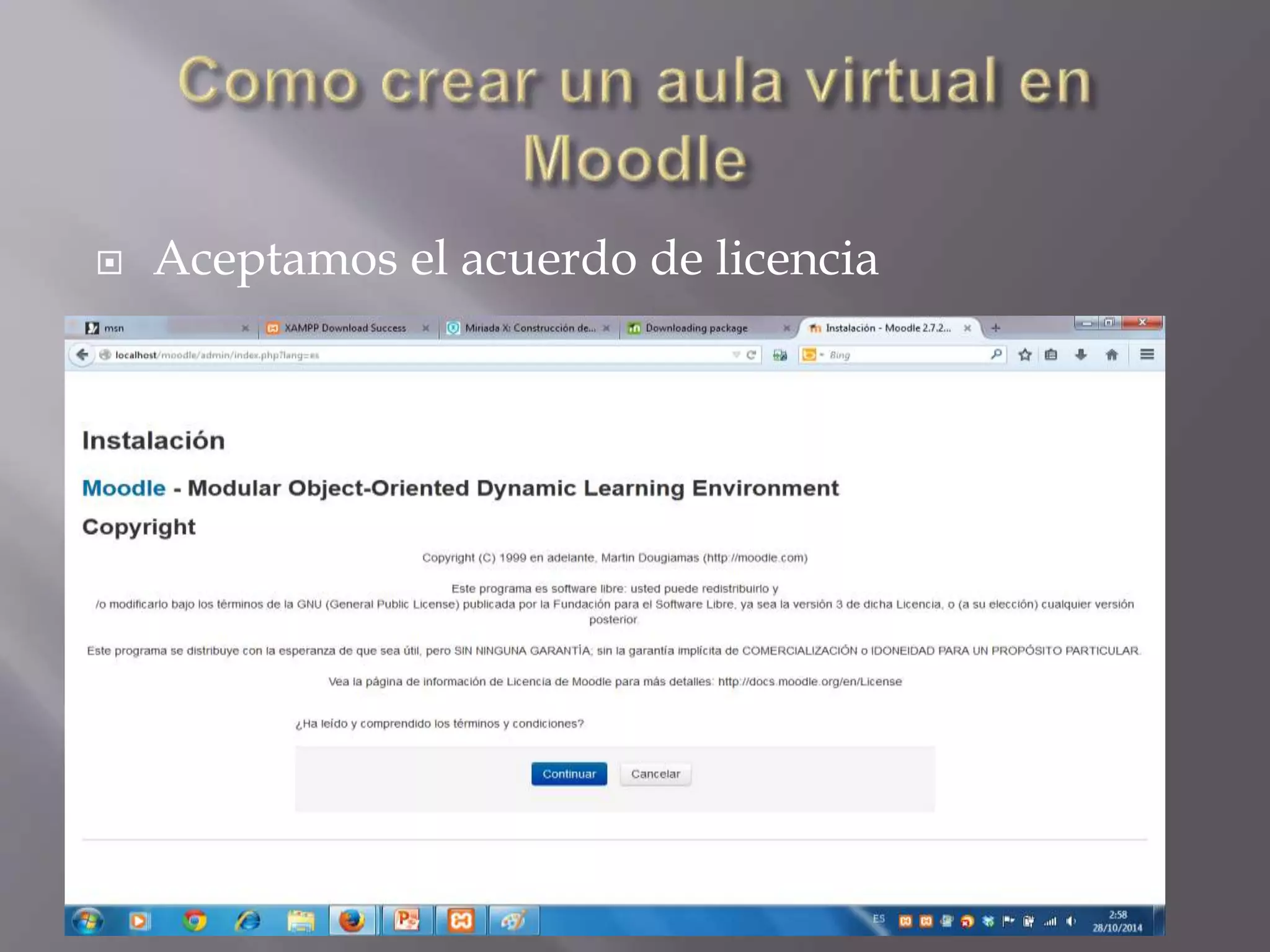  Aceptamos el acuerdo de licencia 
 