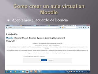 Presentación como crear un aula virtual en moddle | PPTX