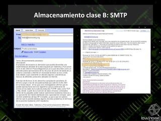 Almacenamiento clase B: SMTP