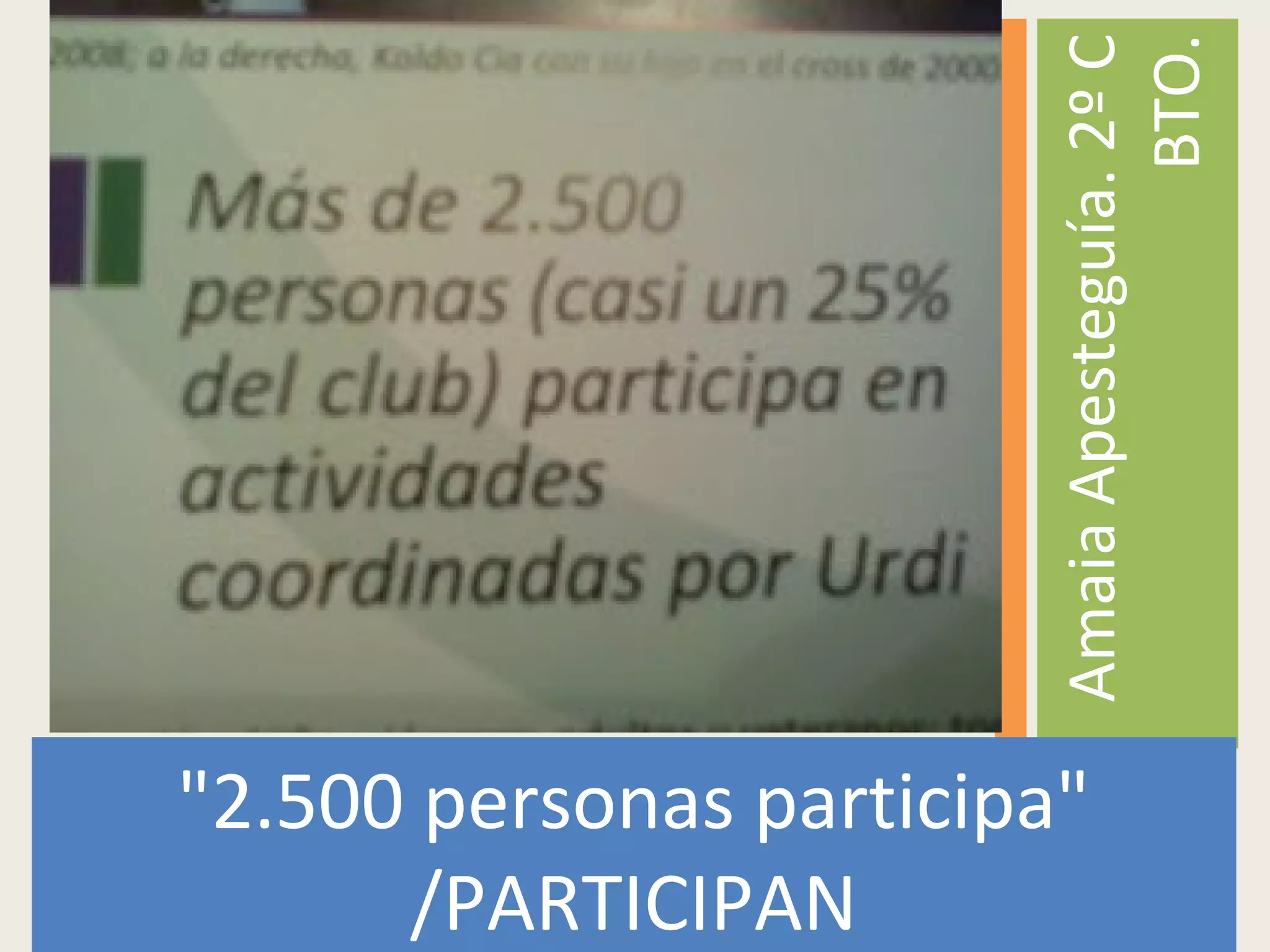 "2.500 personas participa"
/PARTICIPAN
AmaiaApesteguía.2ºC
BTO.
 