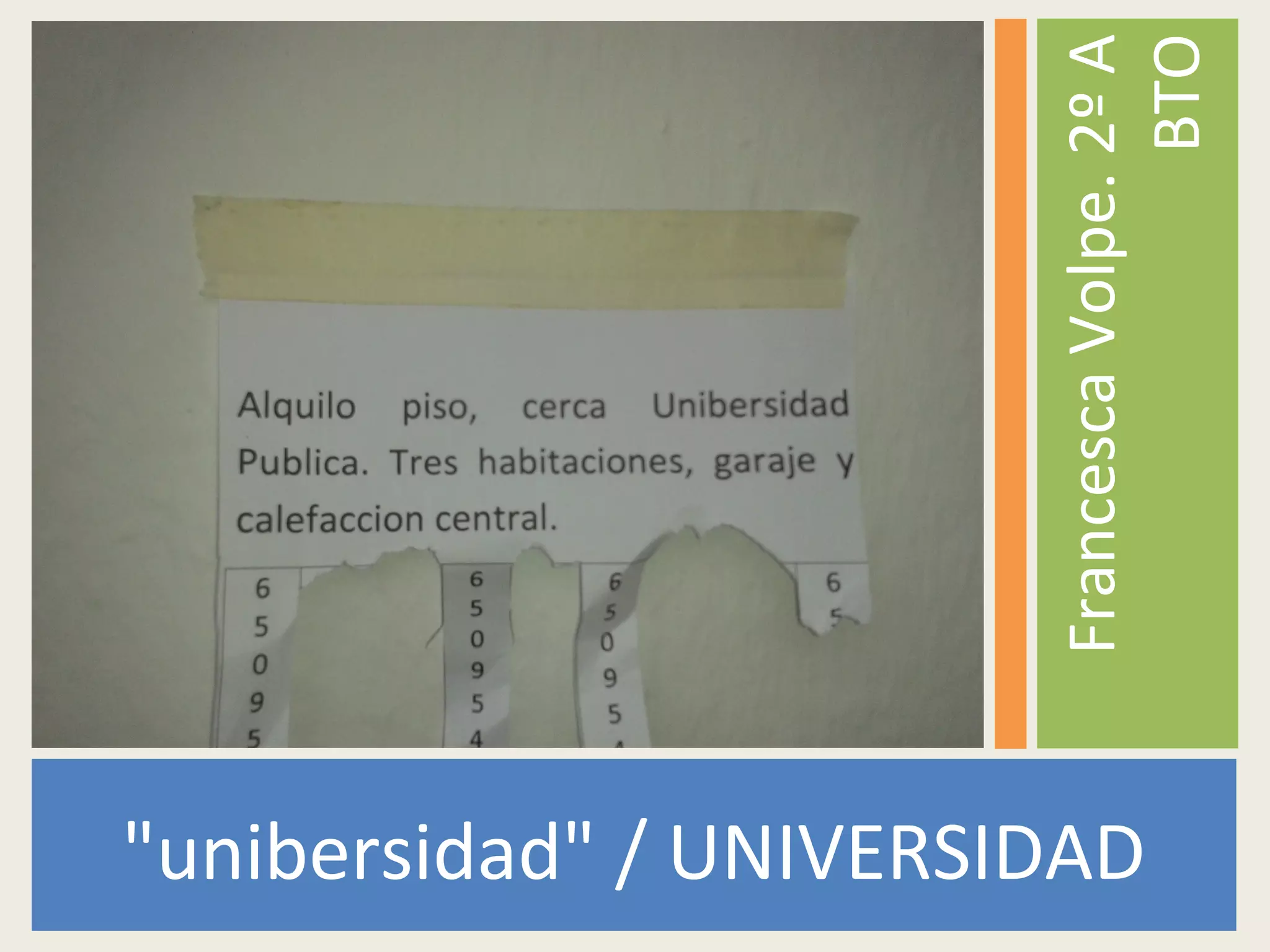 "unibersidad" / UNIVERSIDAD
FrancescaVolpe.2ºA
BTO
 