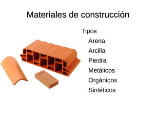 Materiales de construcción Tipos Arena 