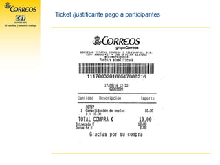 Ticket /justificante pago a participantes
 