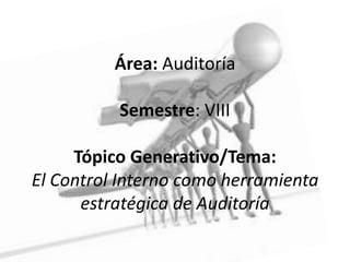 Área: AuditoríaSemestre: VIII Tópico Generativo/Tema:El Control Interno como herramienta estratégica de Auditoría 