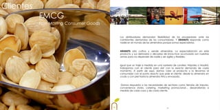 Clientes
           FMCG
           Fast-Moving Consumer Goods


                                        Los distribuidores demandan flexibilidad de los proveedores ante las
                                        cambiantes demandas de los consumidores. Y ARANUTS responde como
                                        nadie en el mundo de las almendras porque somos especialistas.


                                        ARANUTS sólo cultiva y vende almendras. La especialización en este
                                        producto y sus derivados y décadas de know-how acumulado son nuestras
                                        armas para no depender de nadie y ser ágiles y flexibles.


                                        Igual que un traje a medida en una sastrería de Londres, Nápoles o Madrid,
                                        trabajamos con el cliente para dar con la exacta demanda de cada
                                        momento. A partir de aquí, damos valor al producto y lo llevamos al
                                        consumidor con el punto exacto que pide el cliente: desde la almendra en
                                        crudo y con piel hasta la almendra frita y envasada.


                                        Damos respuesta a las necesidades de sectores como tiendas de impulso,
                                        convenience stores, catering, marketing promocional… desarrollando a
                                        medida de cada caso y de cada cliente.




                                                                              13
 