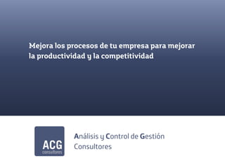 ACG CONSULTORES - Presentación corporativa