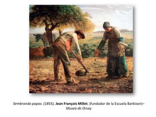 Los temas tradicionales  son tratados con todo realismo y objetividad: paisajes tomados del natural, hechos históricos del pasado o contemporáneos.Su preocupación por el enfoque real de los temas se ve favorecida por la aparición de la fotografía, que ayuda a fijar la imagen con mucho detalle. En cuanto a la técnica pictórica se refiere, el carácter que distingue esta pintura,  es la importancia que se da al desempeño, el cuidado que se otorga al claro-oscuro, a la perspectiva, al color. La pincelada es firme, el contorno preciso, en general son muy detallistas, muy puntuales  especialmente en los dibujos que realizan, tanto sobre el lienzo como en los bocetos preliminares.