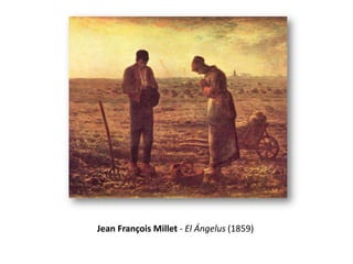 Jean-François Millet (10/04/1814 – 20/01/1875) fue un pintor francés y uno de los fundadores de la Escuela de Barbizón en zonas rurales de Francia.  Millet es conocido por sus escenas de agricultores campesinos, que también se pueden clasificar como parte del naturalismo y del movimiento realista. Millet fue el primer hijo de Jean-Louis-Nicolas y Aimée-Henriette-Adélaïde Enrique Millet, miembros de la comunidad campesina en la aldea de Gruchy , en Gréville-La Haya ( Normandía ).Bajo la guía de dos sacerdotes de pueblo, Millet  adquirió un conocimiento de los autores latinos y modernos, antes de ser enviado a Cherburgo en 1833 para estudiar con un pintor de retratos llamado Paul Dumouchel . Un estipendio provisto por Langlois y otros le permitieron Millet para pasar a París en 1837, donde estudió en la École des Beaux-Arts con Paul Delaroche . En 1839 se terminó su beca, y su presentación por primera vez al Salón fue rechazada.  Fue en París en la década de 1840, Millet se hizo amigo de varios artistas que como él , se asocian con la escuela de Barbizon. 