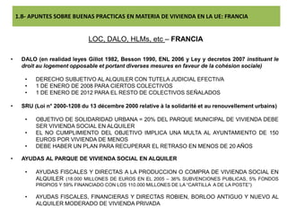 1.B- APUNTES SOBRE BUENAS PRACTICAS EN MATERIA DE VIVIENDA EN LA UE: FRANCIA


                               LOC, DALO, H...
