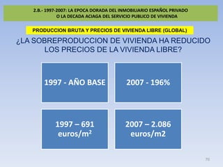 2.B.- 1997-2007: LA EPOCA DORADA DEL INMOBILIARIO ESPAÑOL PRIVADO
              O LA DECADA ACIAGA DEL SERVICIO PUBLICO DE...