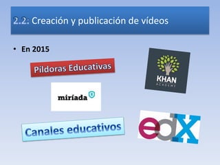 • En 2015
Creación y publicación de vídeos
 