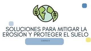SOLUCIONES PARA MITIGAR LA
EROSIÓN Y PROTEGER EL SUELO
CHINO.V
 